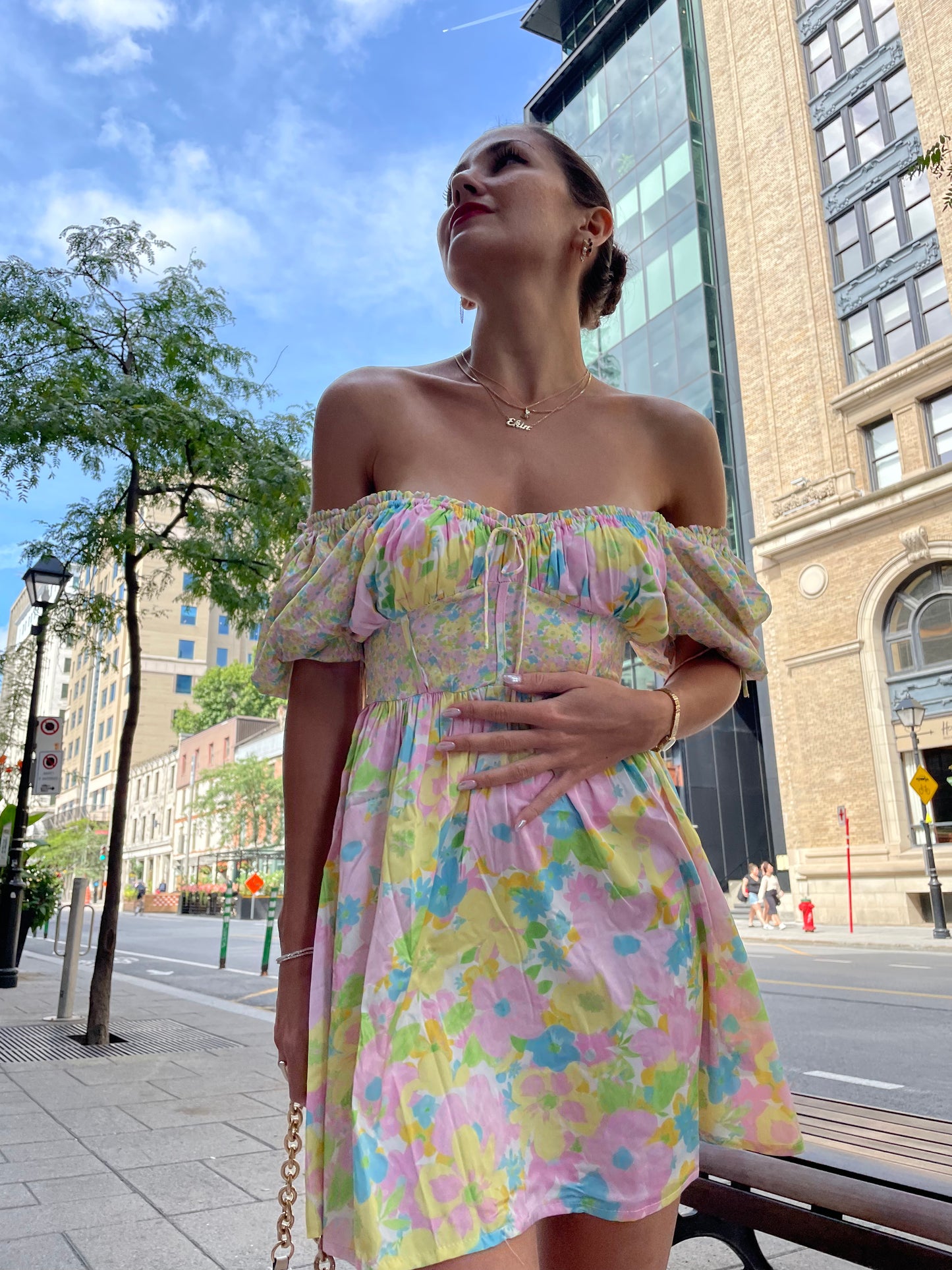 Romantic Floral Print Ekin Pastel Dress